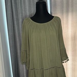 Fever Green Boho Knit Top